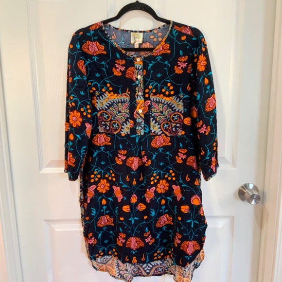 ANTHROPOLOGIE FIG & FLOWER FLORAL TUNIC SIZE M - Picture 9 of 9